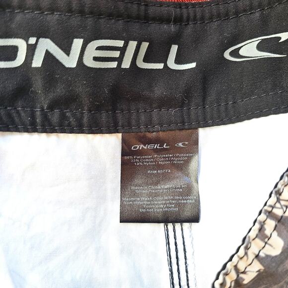 O'neill Surf Swim Shorts White and Black Shorts Size Medium Print - Picture 6 of 10